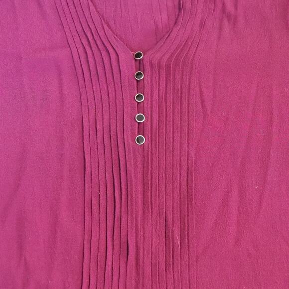 Anthropologie Maeve Galina‎ Drop Waist Dress Sz Large Dark Purple Pin Tuck Tunic - Picture 5 of 11